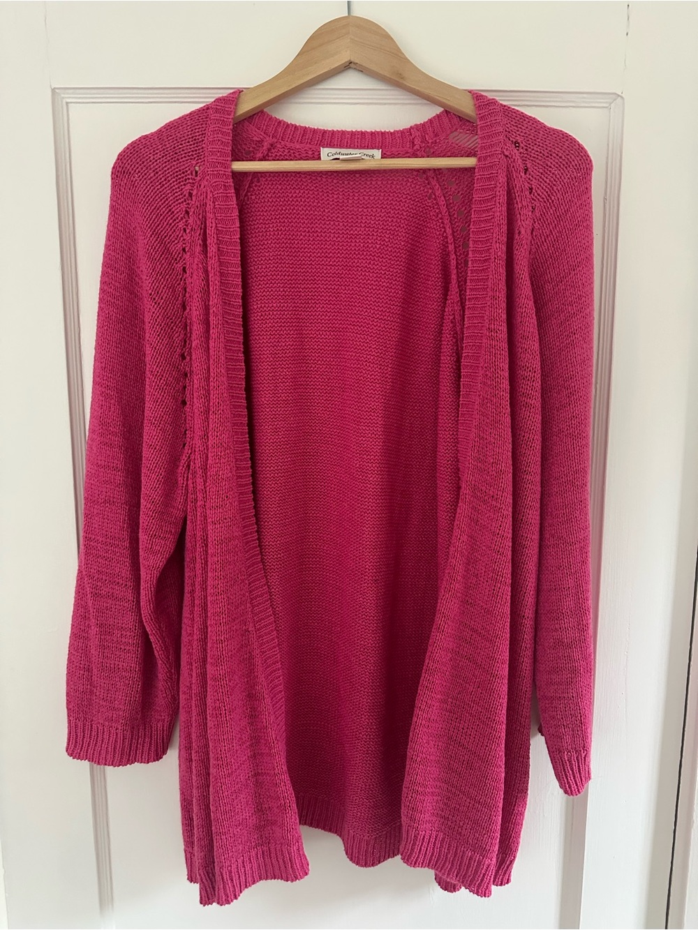 Cold Water Creek Women's Open-Front Knit Cardigan Pink 2X